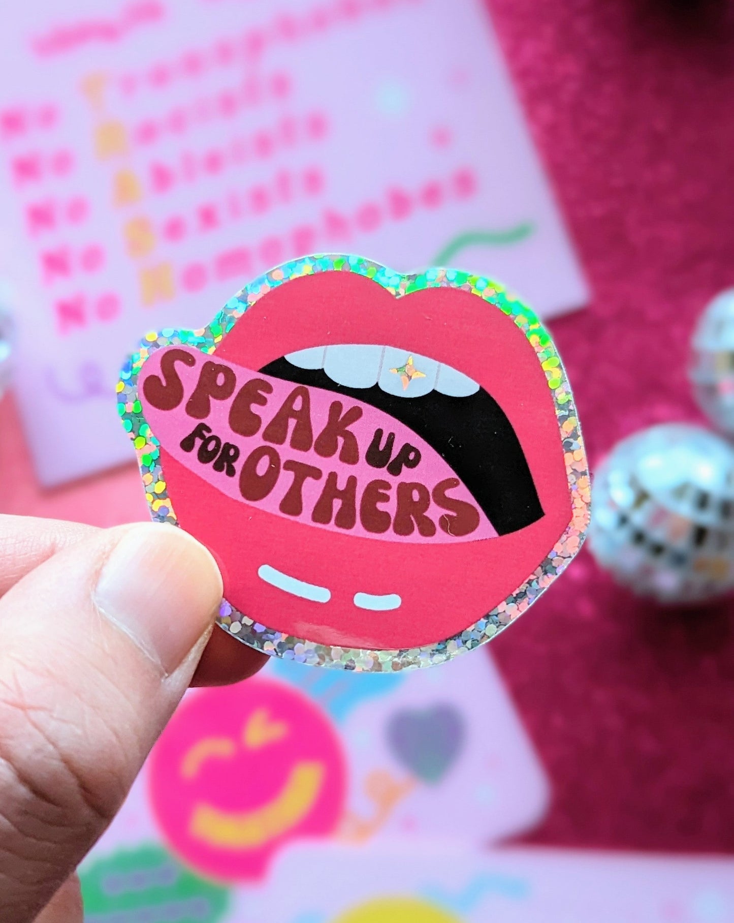 Speak Up For Others Glitter Sticker