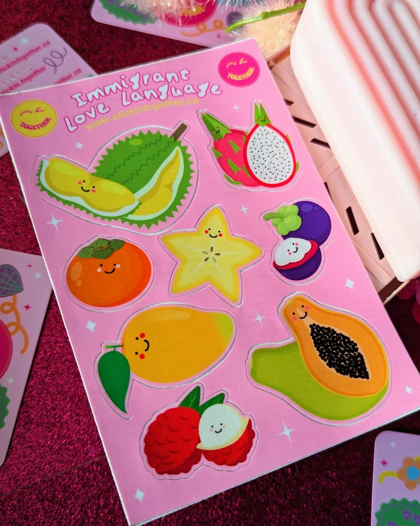 Immigrant Love Language (Cut Fruit) Sticker Sheets