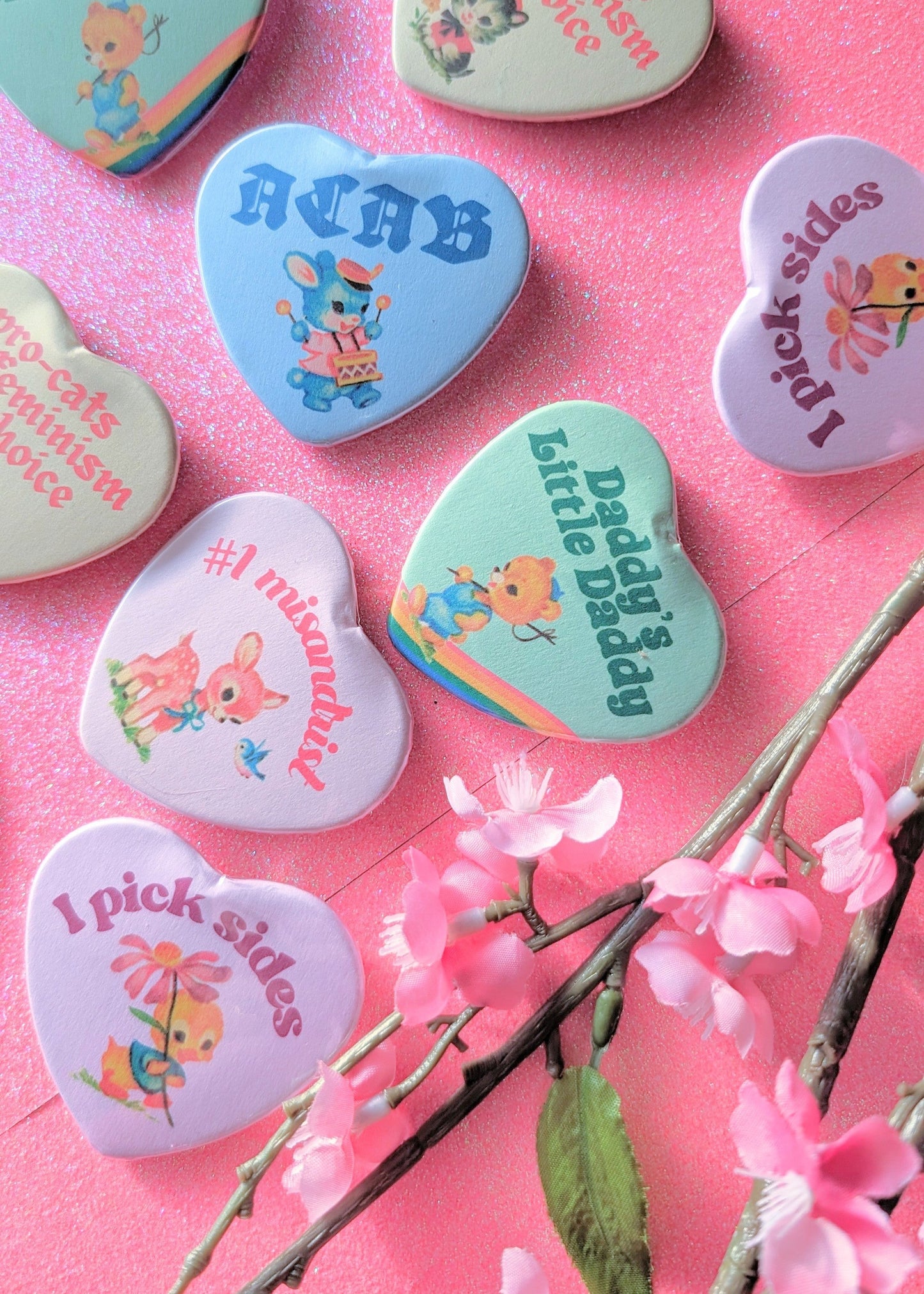 Daddy's Little Daddy Heart Shaped Button Pin