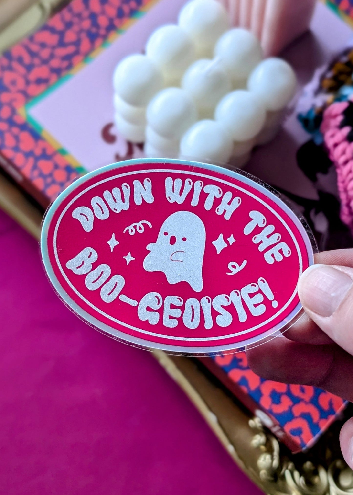 Down With the Boo-geoisie! Glow in the Dark Sticker
