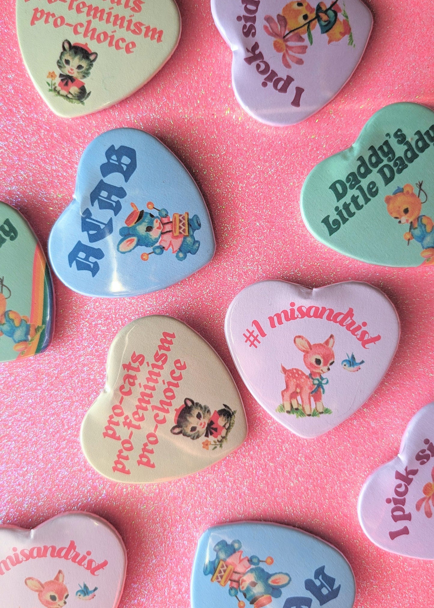 I Pick Sides Heart Shaped Button Pin