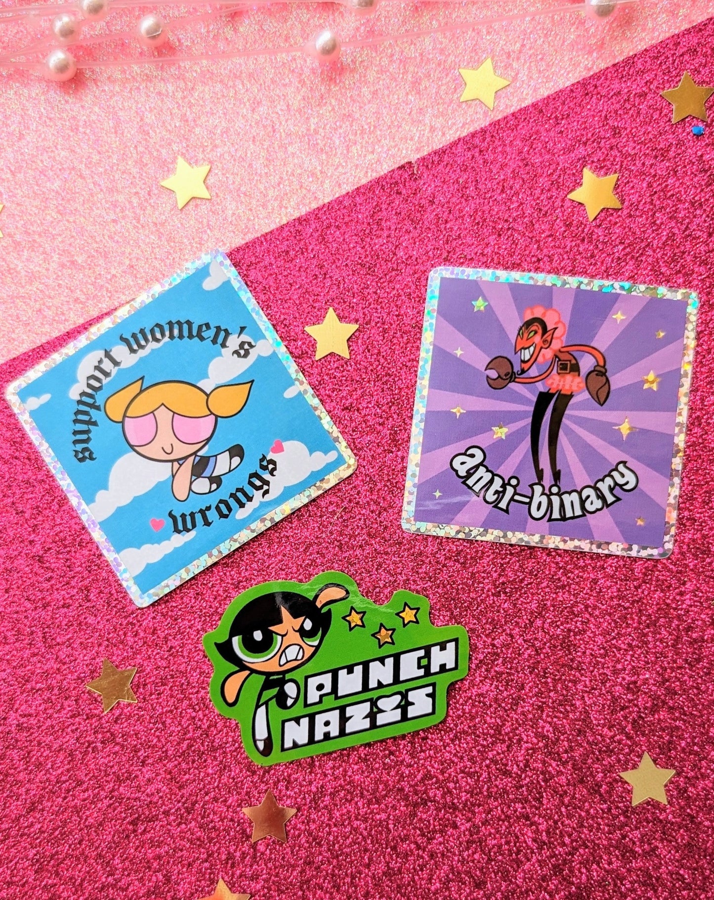 Support Women's Wrongs Glitter Sticker