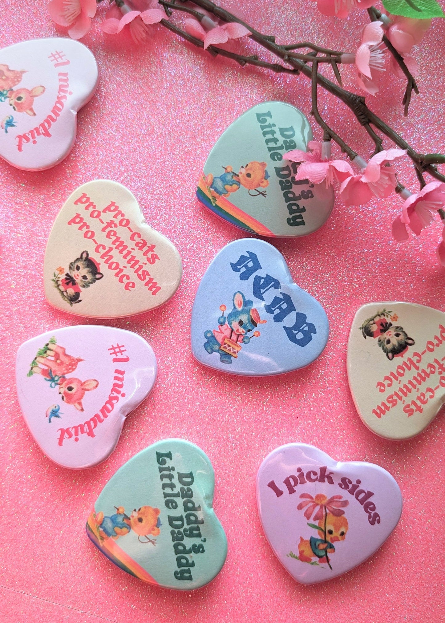 Daddy's Little Daddy Heart Shaped Button Pin