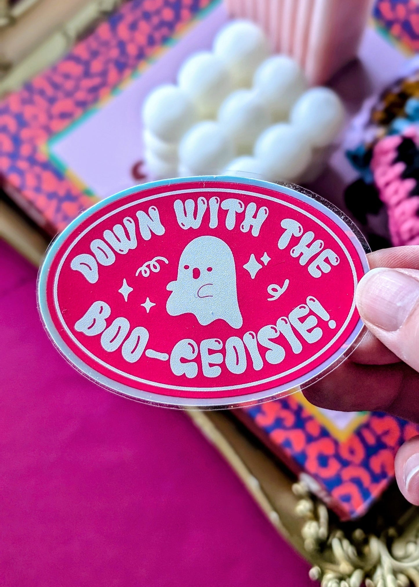 Down With the Boo-geoisie! Glow in the Dark Sticker