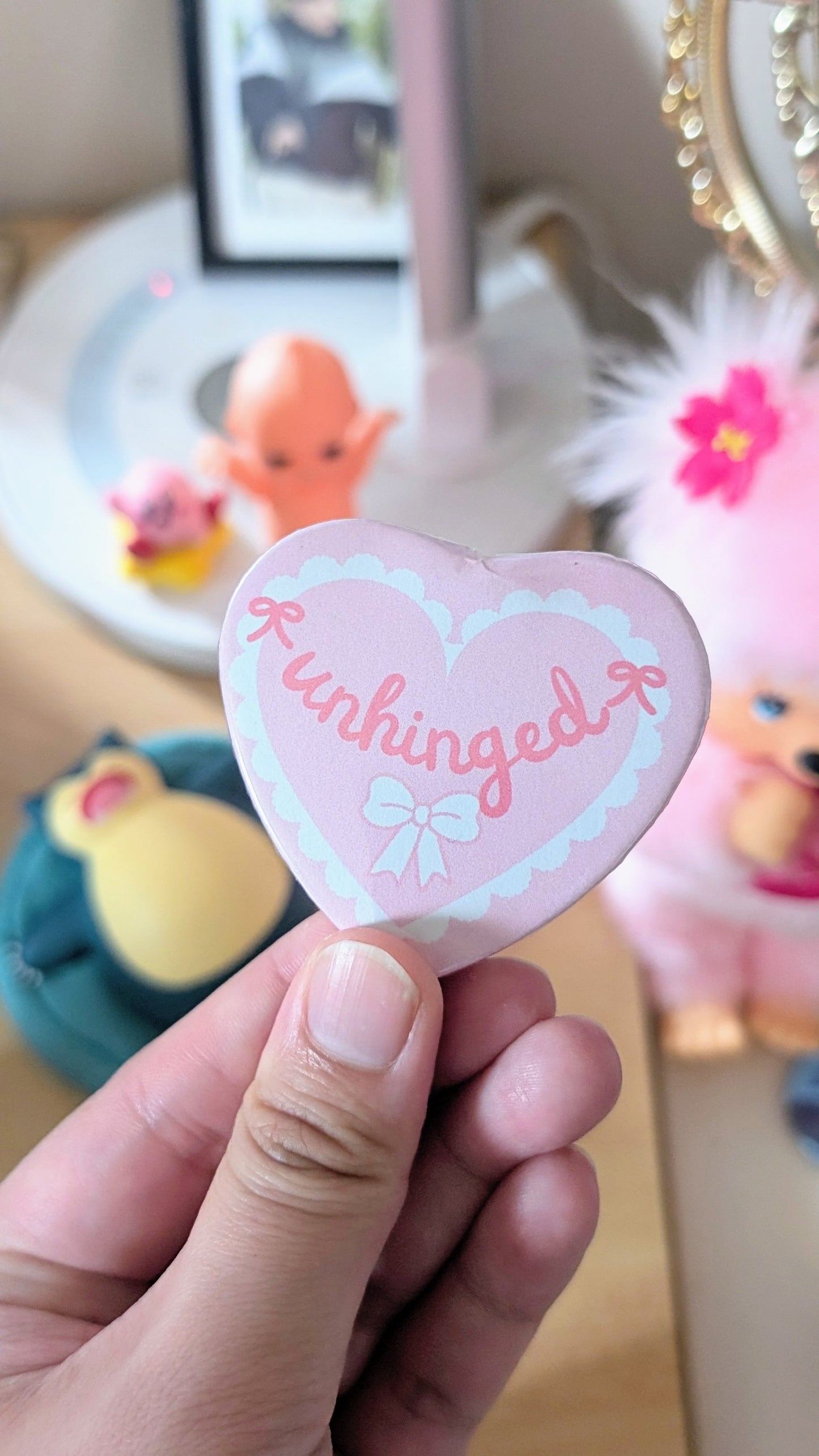 Unhinged Heart Shaped Button Pin