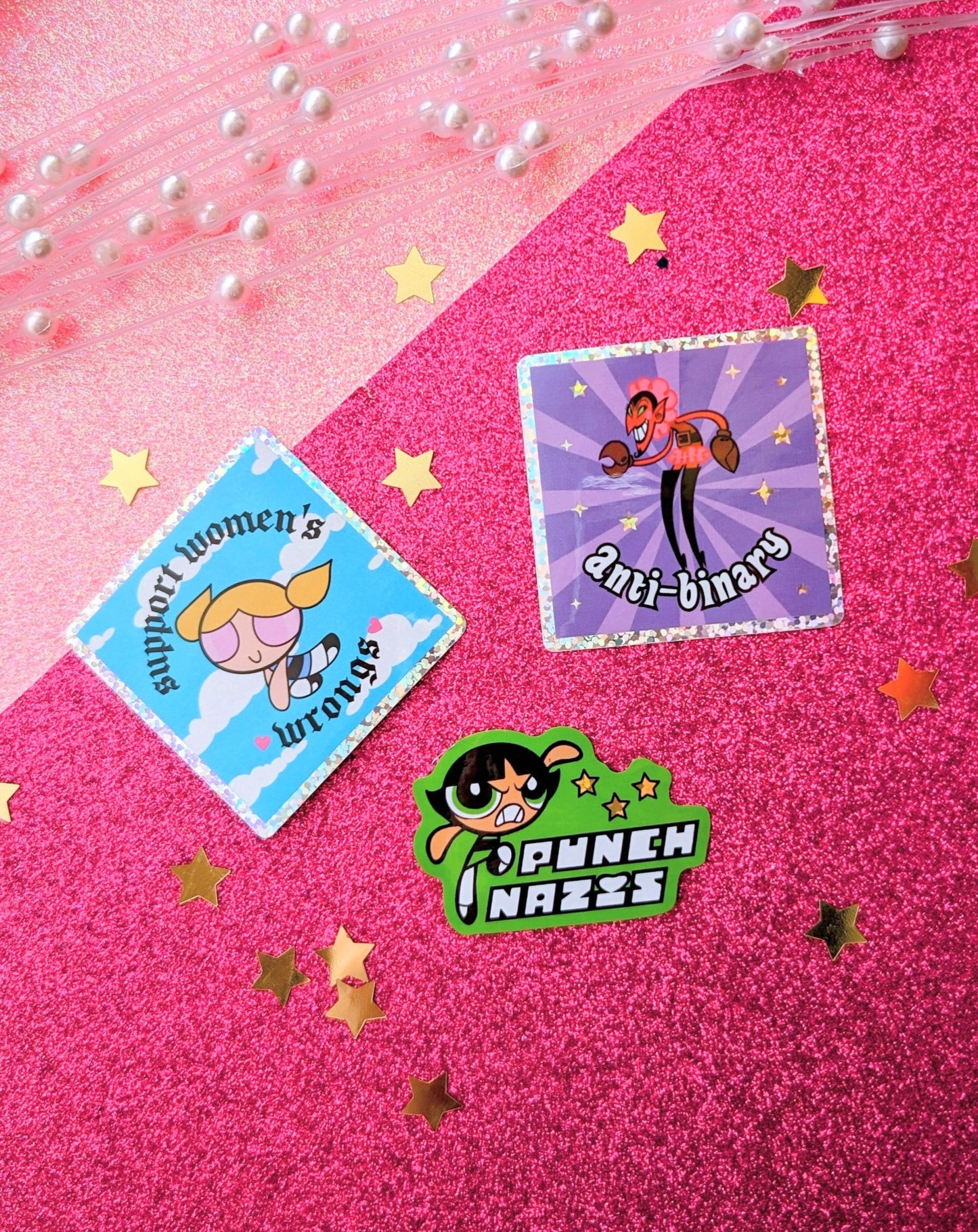 Anti-Binary Glitter Sticker