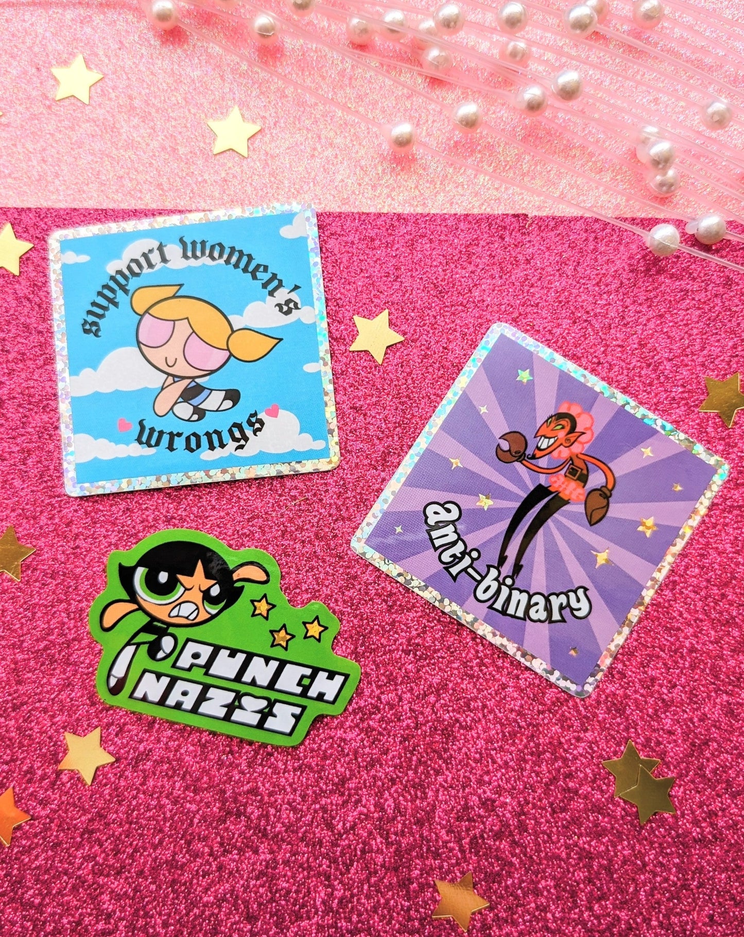 Punch Nazis Glitter Sticker