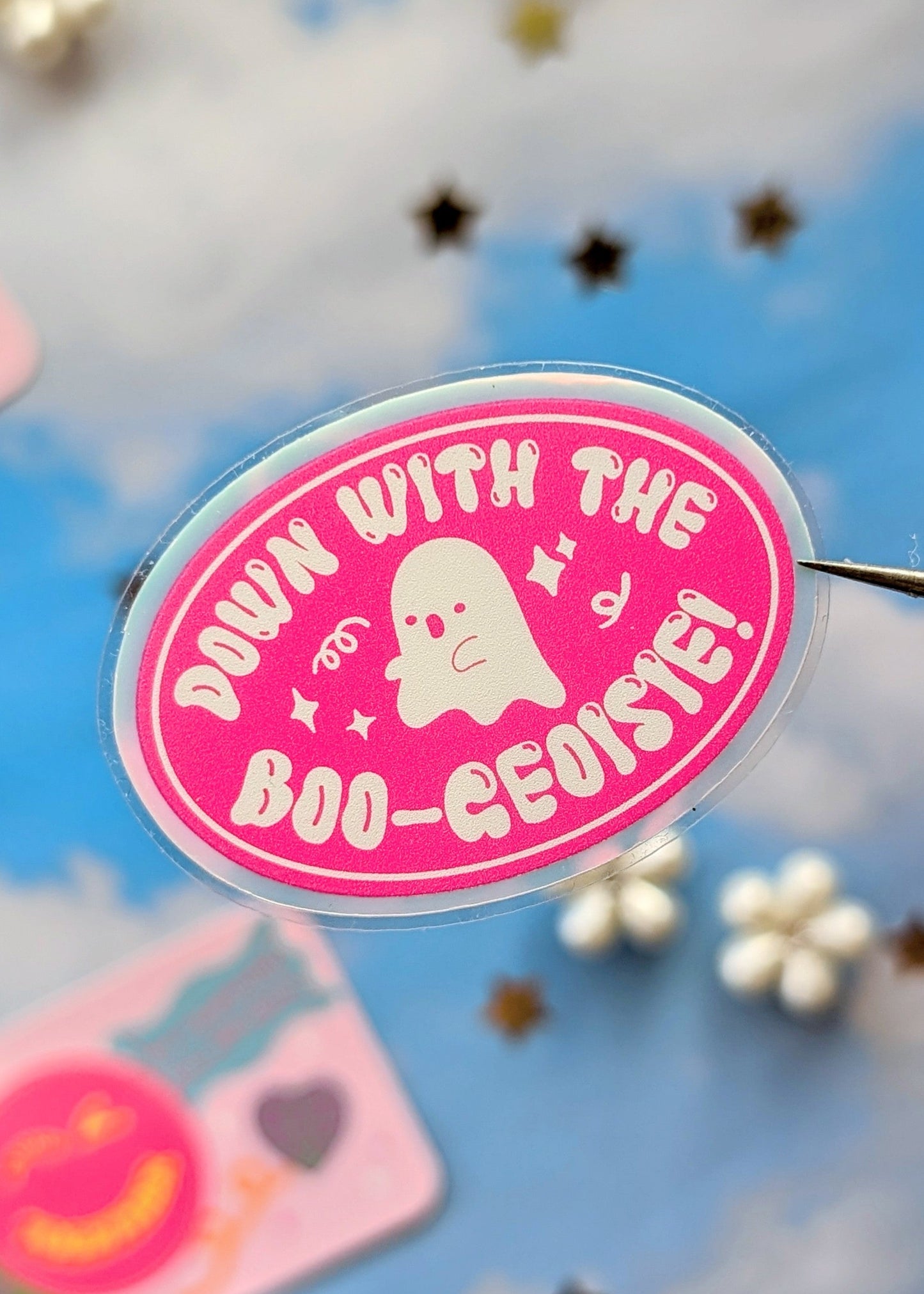Down With the Boo-geoisie! Glow in the Dark Sticker