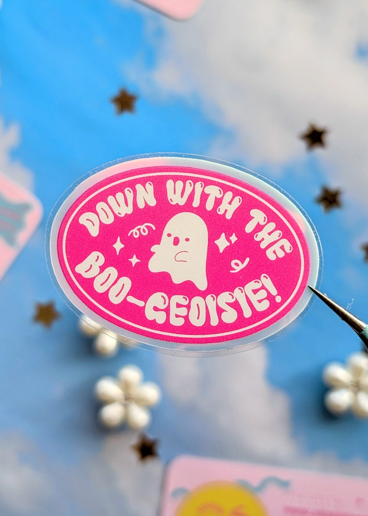 Down With the Boo-geoisie! Glow in the Dark Sticker