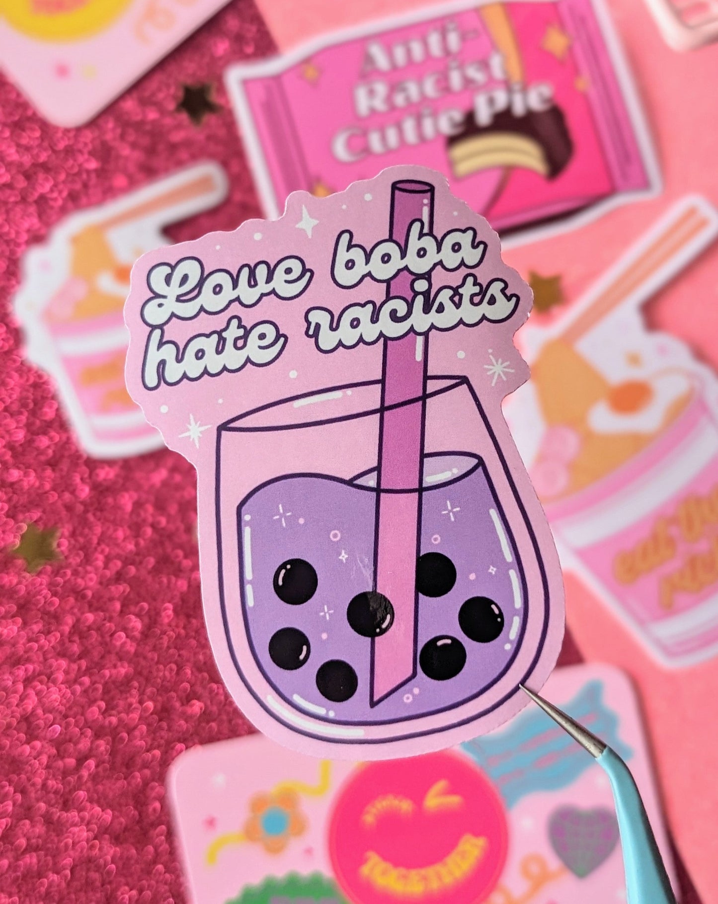 Love Boba, Hate Racists Sticker