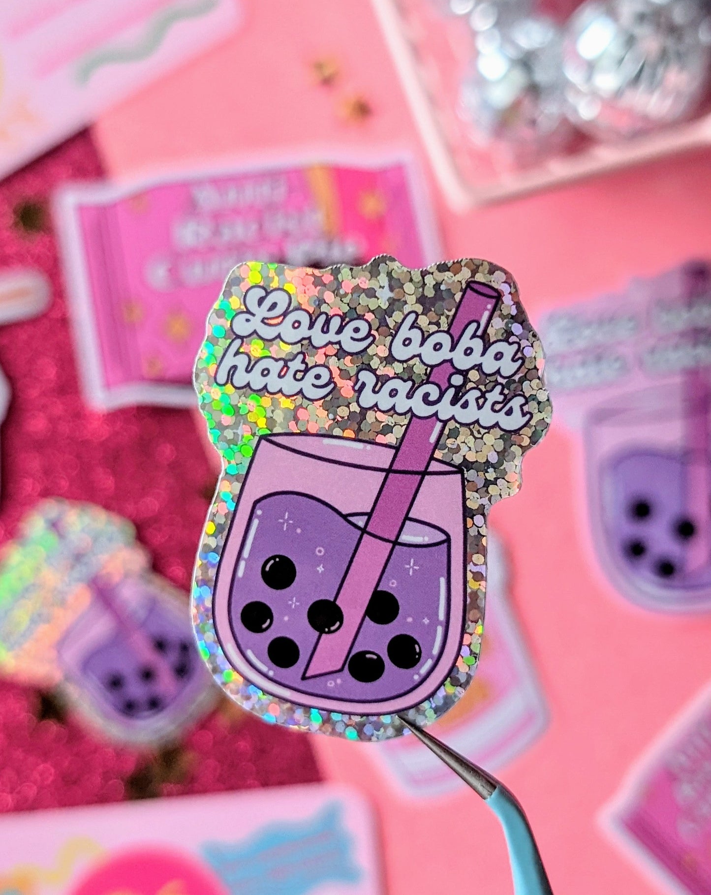 Love Boba, Hate Racists Sticker