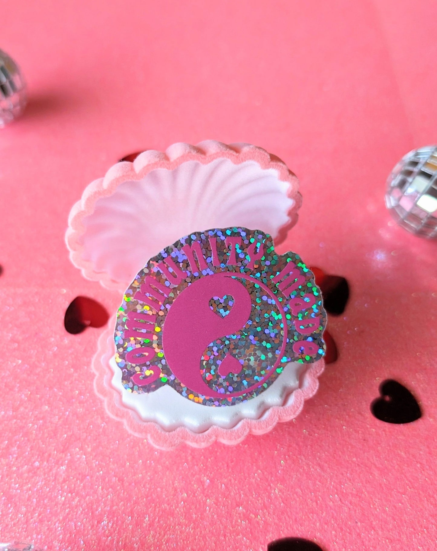 Community Made Glitter Sticker