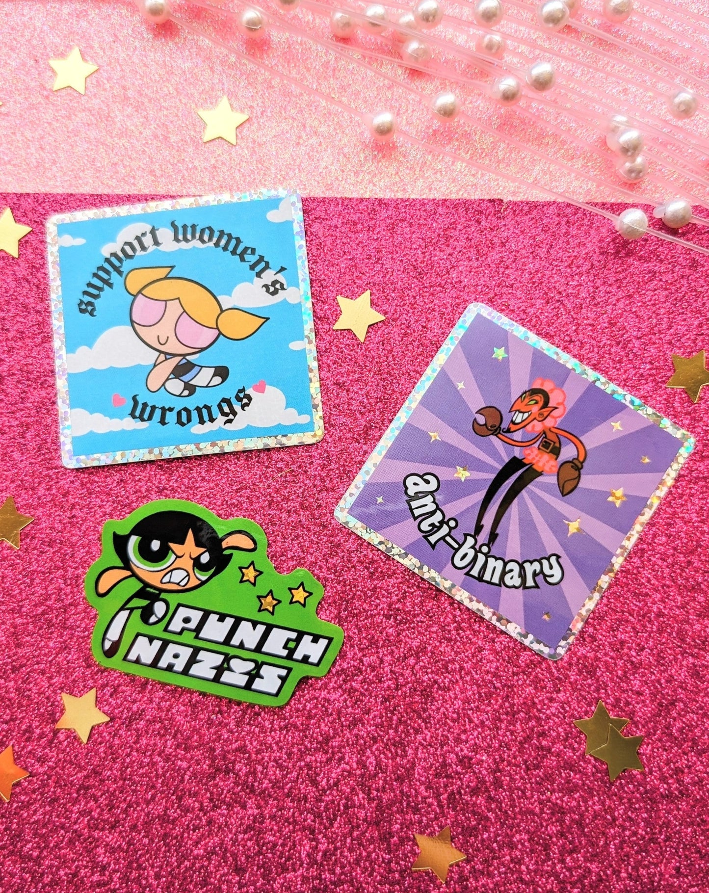 Anti-Binary Glitter Sticker