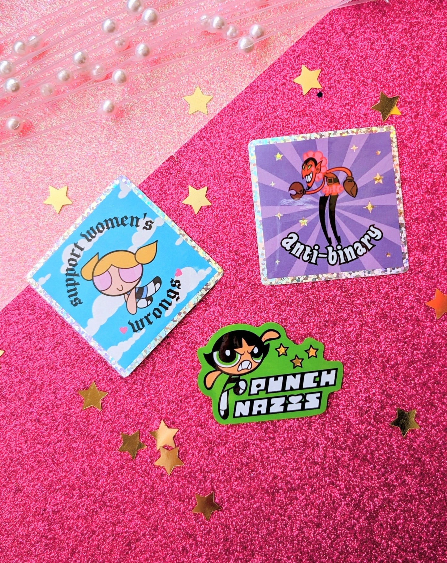 Punch Nazis Glitter Sticker