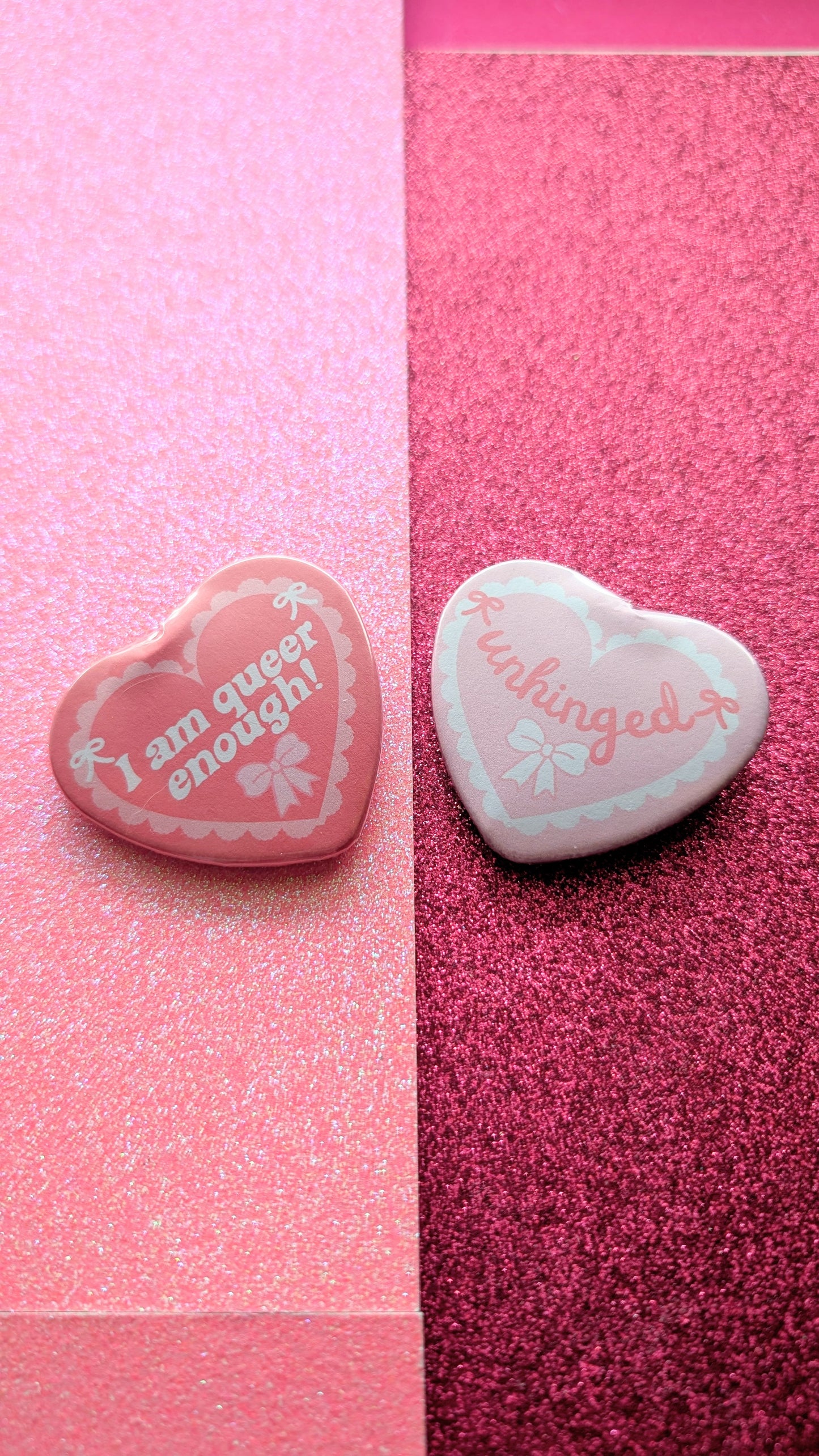 Unhinged Heart Shaped Button Pin