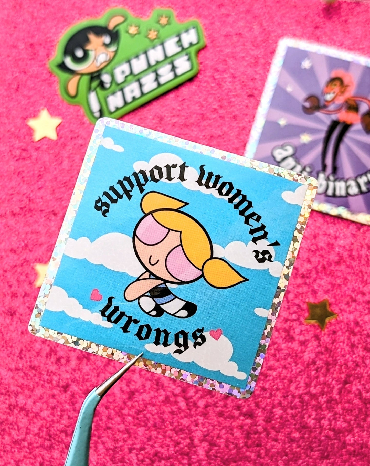 Support Women's Wrongs Glitter Sticker