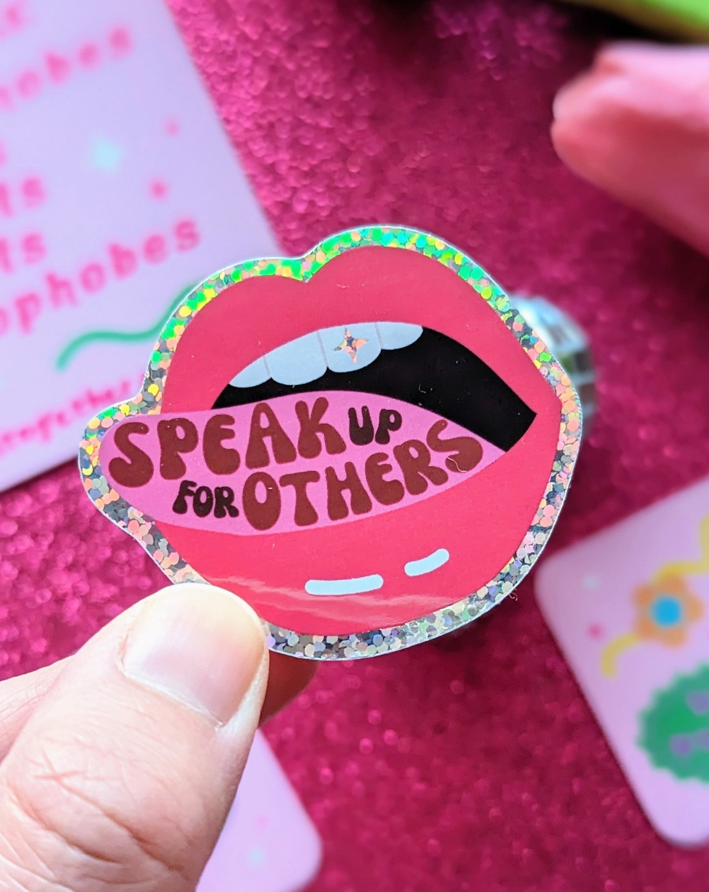 Speak Up For Others Glitter Sticker