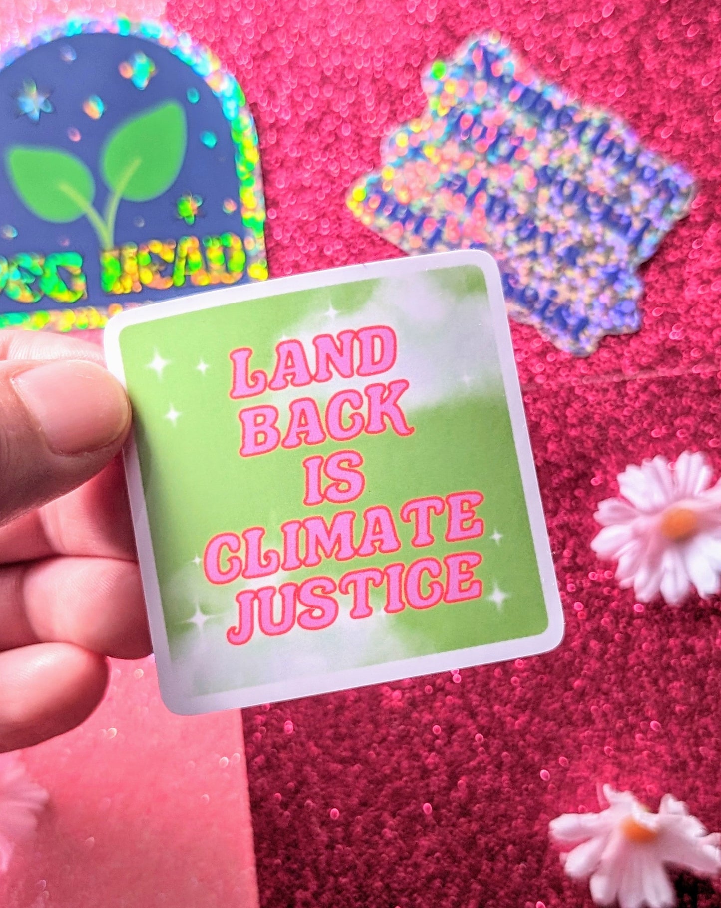 Land Back is Climate Justice Sticker