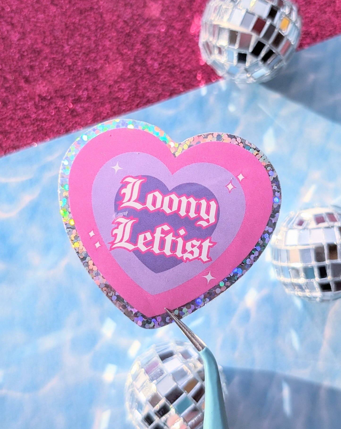 Loony Leftist Glitter Sticker