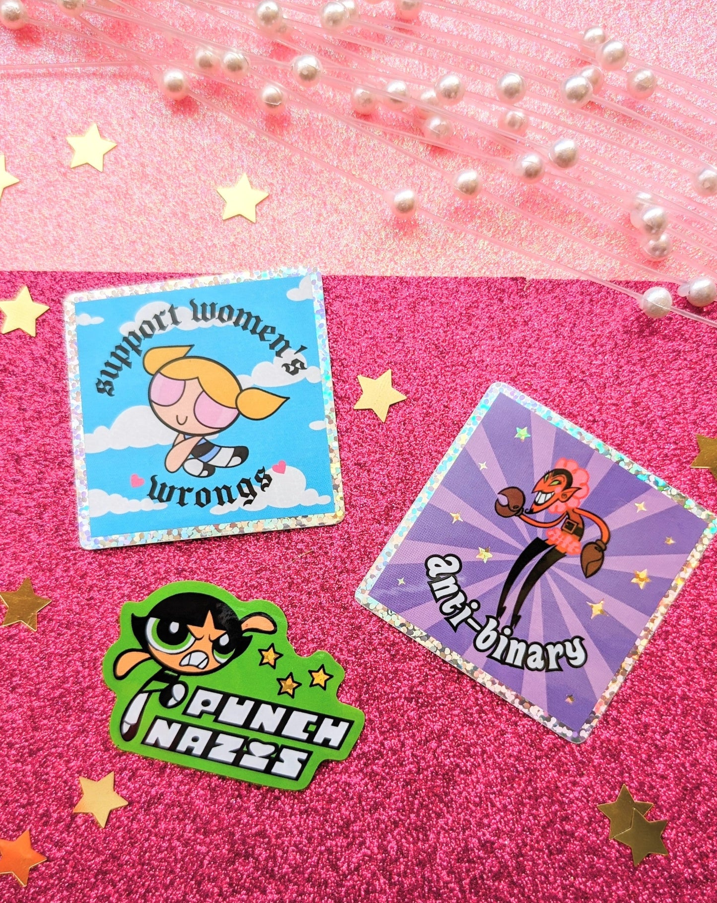 Support Women's Wrongs Glitter Sticker