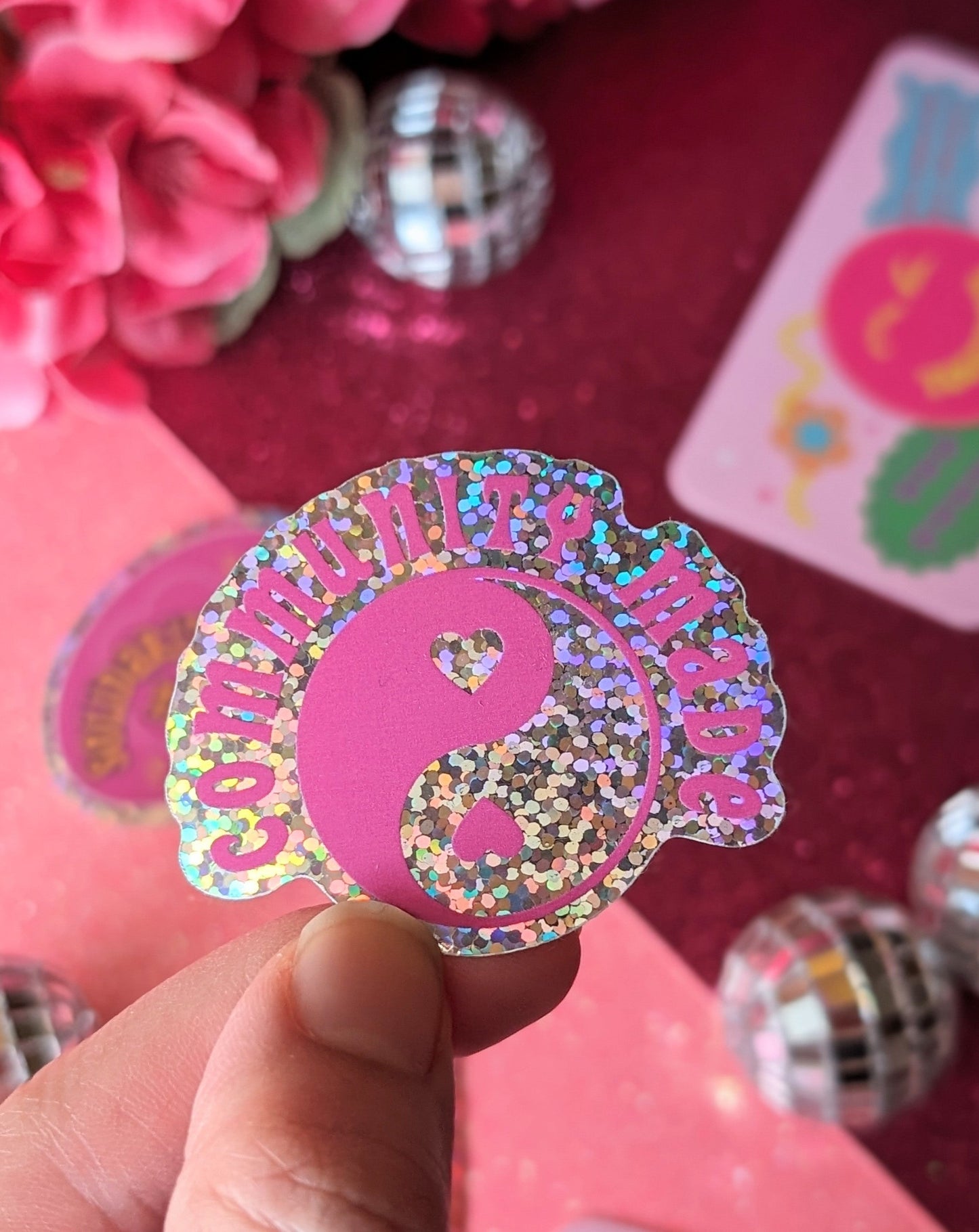 Community Made Glitter Sticker