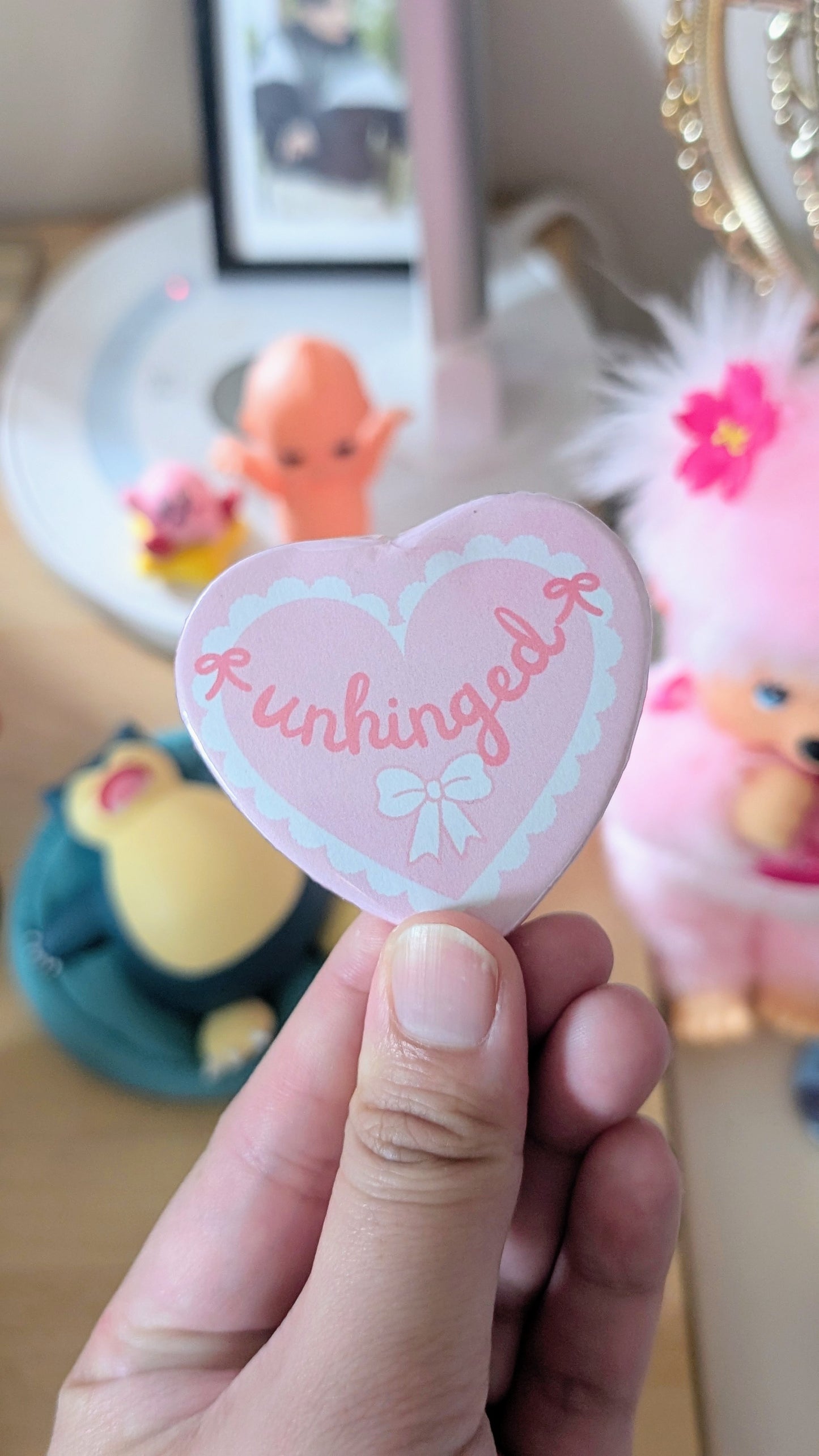 Unhinged Heart Shaped Button Pin