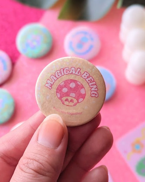 Cutie Pie Cartoons Sparkly Button Pins