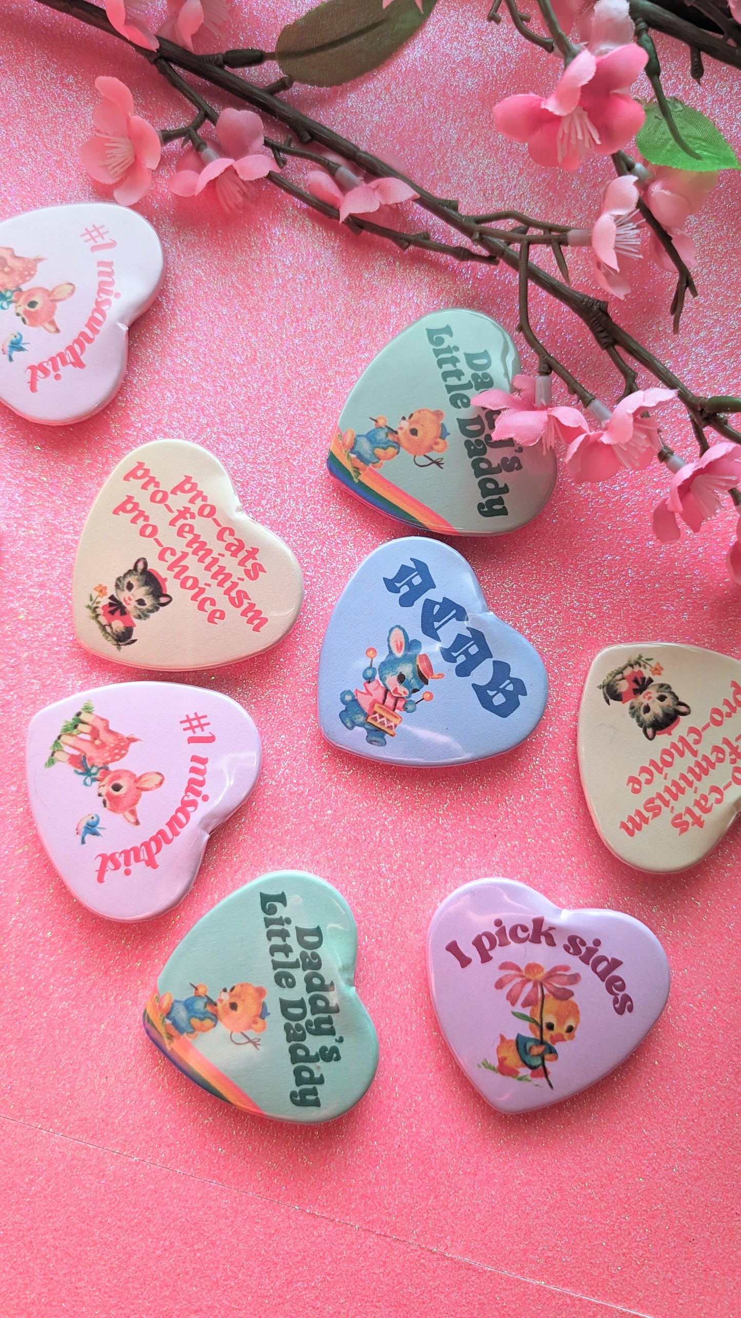 Daddy's Little Daddy Heart Shaped Button Pin