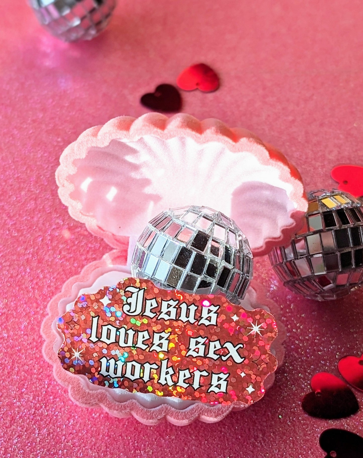 Jesus Loves Sex Workers Glitter Sticker