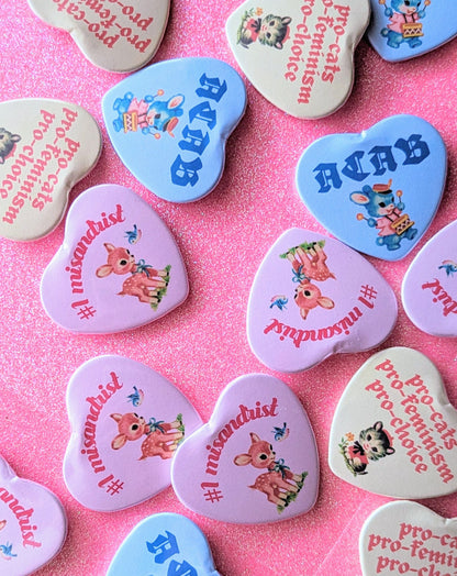 ACAB Heart Shaped Button Pin