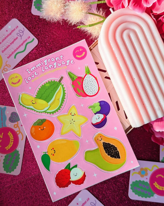 Immigrant Love Language (Cut Fruit) Sticker Sheets