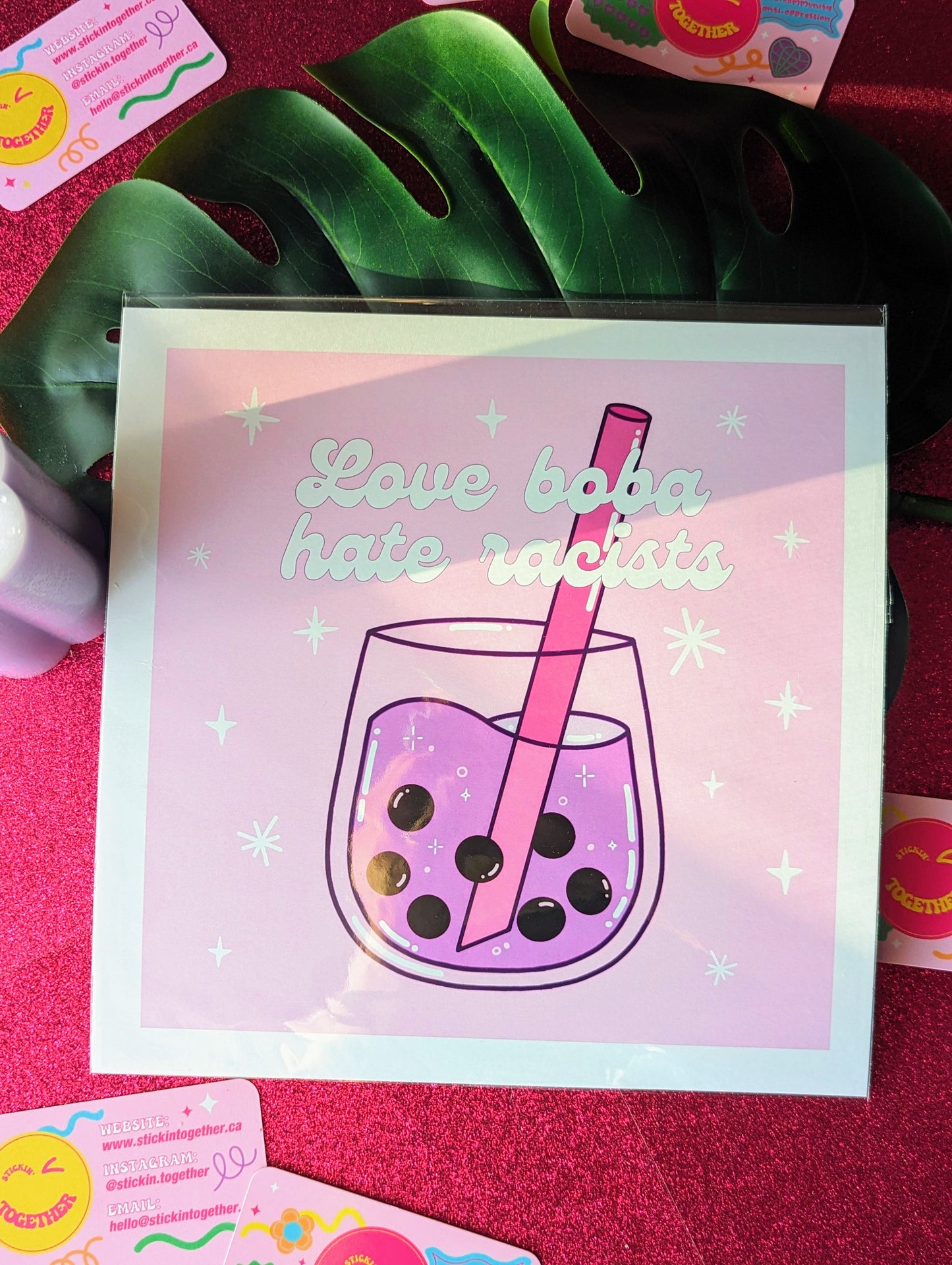 Love Boba, Hate Racists Art Print