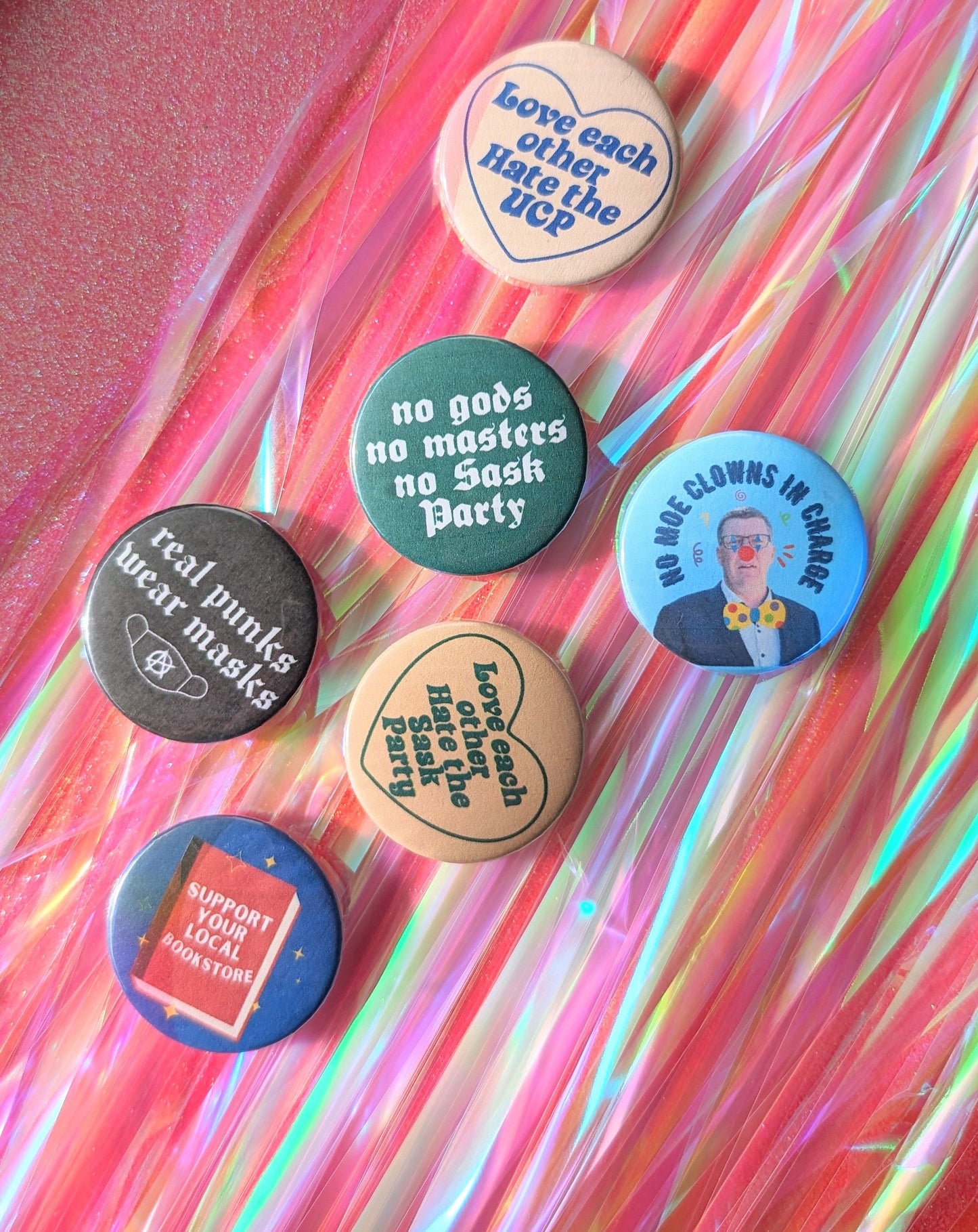 Support Your Local Bookstore Button Pins