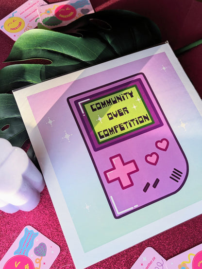 Community Over Competition Art Print