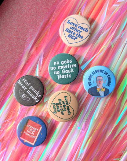 Real Punks Wear Masks Button Pins